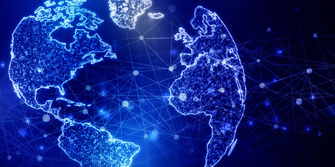 2d illustration world map abstract background