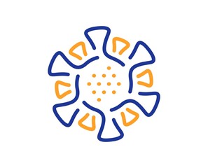 Coronavirus line icon. Covid virus sign. Danger infection symbol. Quality design element. Line style coronavirus icon. Editable stroke. Vector