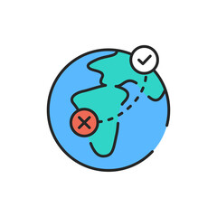 Illegal immigration color line icon. Editable stroke.