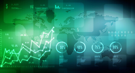 2d rendering Stock market online business concept. business Graph 
