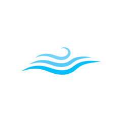 Water wave ocean flowing logo flat design vector illustration.