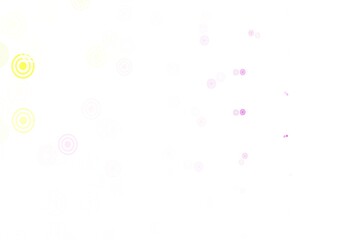 Light Pink, Yellow vector pattern with spheres.