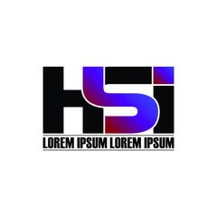 HSI Letter monogram logo design vector