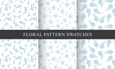 Beautiful floral pattern swatches collection. Floral pattern set for textile, fabric, wallpaper, cover and for other print works.