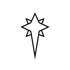 Star Icon Vector Christmas star decoration for holidays Editable stroke of lines