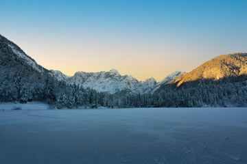 Winter at Fusine lake, Italy