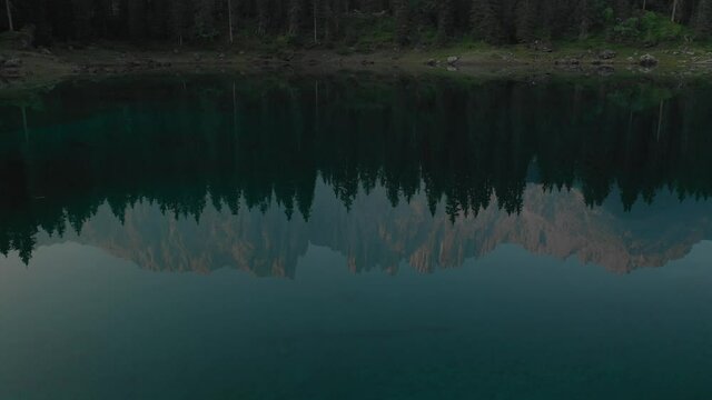 lago carezza during early morning