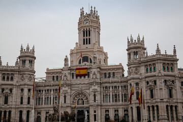 Fototapeta na wymiar Madrid Spain Cybele Palace the city hall of Madrid Spain.