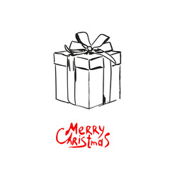Christmas gift hand drawn. Vector illustration