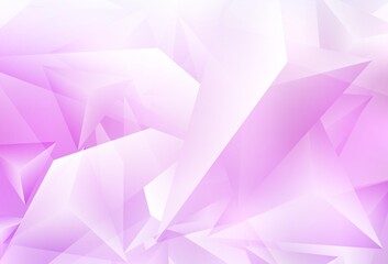 Obraz premium Light Pink vector template with crystals, triangles.