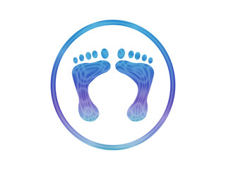 Fototapeta na wymiar Foot prints label. Human footprint icon. Barefoot. 