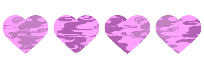 Vector hearts set.Love logo.Decorative abstraction liquid design elements.Hearts for valentines day .Pink hearts on white background.