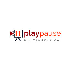 play pause sign vector and logo icon