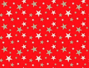 seamless stars pattern, red background