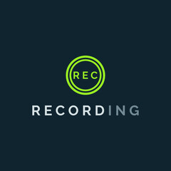 Recording sign vector and logo icon