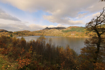 Fototapeta na wymiar Scottish landscape with fall colors