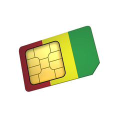 SIM Card with Flag of Mali A concept of Mali Mobile Operator