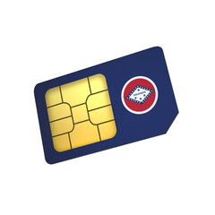 SIM Card with Flag of Arkansas A concept of Arkansas Mobile Operator