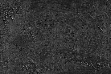 Modern contemporary acrylic background. Black and white paint texture made with a brush. Abstract painting on paper. Mess on the canvas. Clay paint.