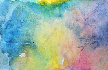 Abstract soft watercolor background, close-up, delicate colors