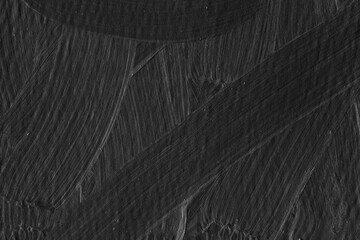 Modern contemporary acrylic background. Black and white paint texture made with a brush. Abstract...