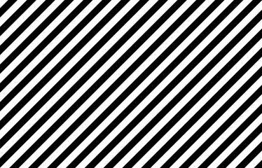 Black and white diagonal stripes background. Vector illustration of monochrome stripes of equal width. Wallpaper consist of repeatable texture. Zebra concept. Graphic for banner, presentation template