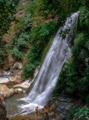 Fototapeta na wymiar waterfall in the Lebanese forest, Lebanon nature