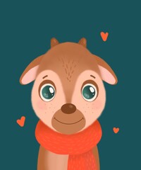 Very nice deer with horns and hearts. Postcard ko du all enthralled