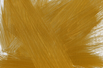 Modern contemporary acrylic background. Gold paint texture made with a brush. Luxury abstract...