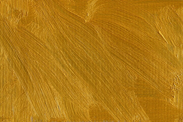 Modern contemporary acrylic background. Gold paint texture made with a brush. Luxury abstract...