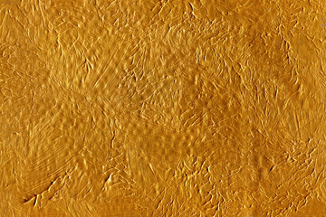 Modern contemporary acrylic background. Gold paint texture made with a brush. Luxury abstract painting on paper. Mess on the canvas.