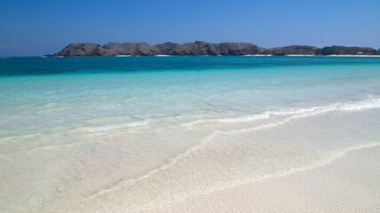 Crystal clear water at Tanjung Aan Beach, Lombok Island	