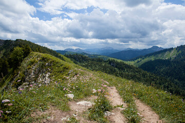 Fototapeta na wymiar Mountain panorama of Brecherspitze, Bavaria