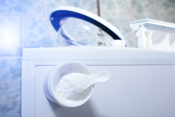 Washing powder. put the powder in the washing machine