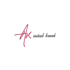 AK beauty monogram and elegant logo design