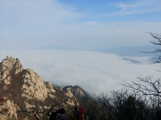 mountains and clouds