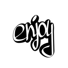 Enjoy. Isolated hand lettering, word design template, vector illustration