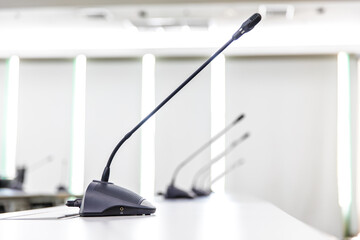 Conference microphones in a meeting room