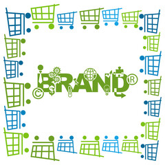 Brand Blue Green Shopping Carts Square With Text 