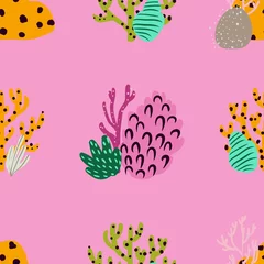 Meubelstickers Bright underwater seamless pattern with beautiful corals. © lolya1988