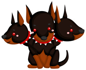 a vector of Cerberus the guardian of the underworld
