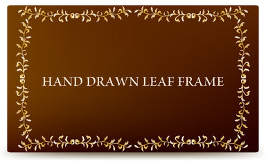 フレーム素材、豪華でエレガントなリーフフレーム　グラデーションの背景つき