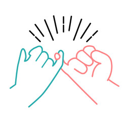 Hand drawn Pinky swear promise hand