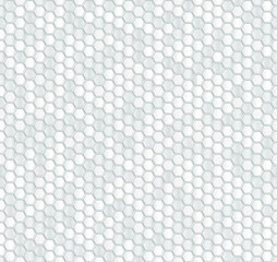 Seamless vector pattern of grey honeycomb mosaic. Grey hexagon tiles background. Print for wrapping, web backgrounds, fabric, decor, surface, packaging, scrapbooking, etc. 