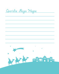Fototapeta premium Letter to the three wise men. Space for text 