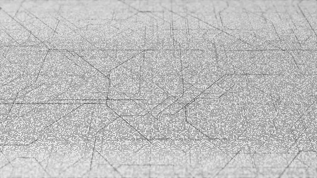 Scheme of moving lines on white background. Animation. Animated path map of schematic lines moving on white background. Map diagram of moving lines