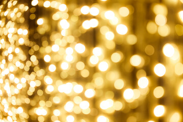 Fototapeta premium Yellow Soft-Focus Lights Flashing. Lens Bokeh.