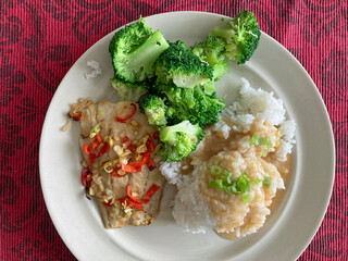 Fisch, Broccoli, Reis