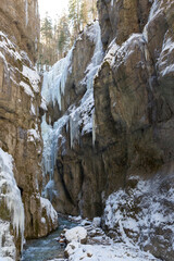 Fototapeta na wymiar Partnachklamm in Garmisch-Partenkirchen, Bavaria, Germany, wintertime