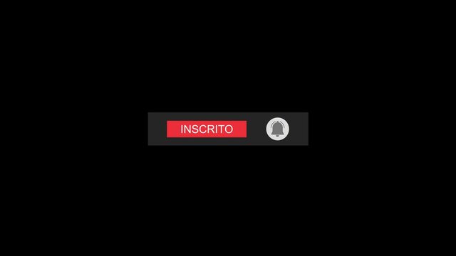 Subscribe Button in Brazil Portuguese Language With Alpha Matte Channel